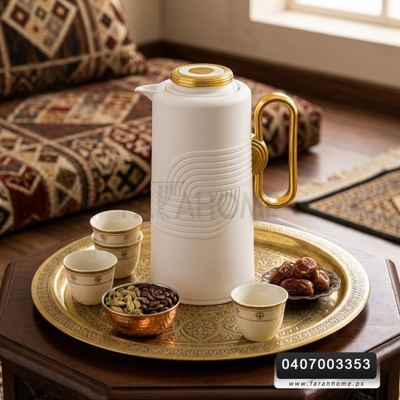 دلة سخان تيرموس قهوة 1 لتر اوفوايت مذهب