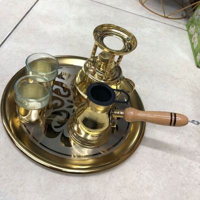 طقم تفضيل صينية نحاس للقهوة 5 قطع