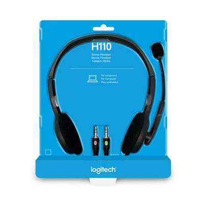 Logitech H110 stereo headset with noise-canceling microphone