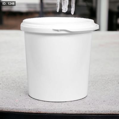 دلو ابيض مع غطاء 5 لتر