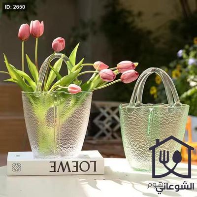 فازا / حوض سمك زجاج مع يد