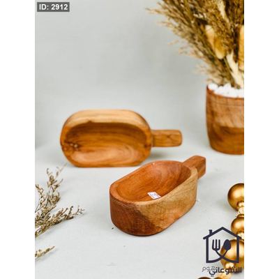 صحن خشب طبيعي مطاول مع يد مجور 15x10CM
