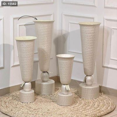 فازة 90 سم مصدف ابيض W قاعدة طابة 89063XL هندي %ه15