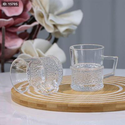 طقم كاسة شاي/12زجاج سادة نصف ملس ونصف مثلج KX2277-A ++ج7