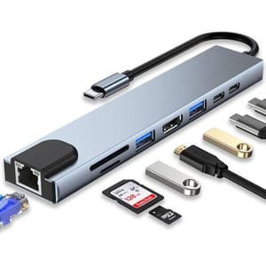 USB C HUB, 8 in 1 تحويلة