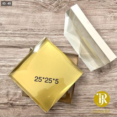 علب تغليف كرتون مع غطاء شفاف حجم 5*25*25