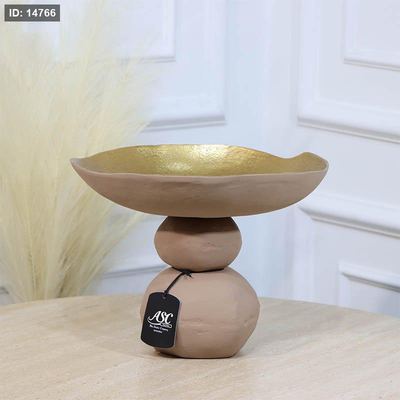 جاط فواكة مدور30سم موكا قاعدة طابة BRG-26049A كبير نحاس هندي %ه11