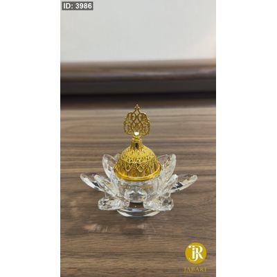 مباخر كرستال وردة ~ قاعدة دوارة ~ ( 16*6.5 سم )