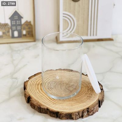 مطربان زجاج شفاف غطاء بلاستك ابيض