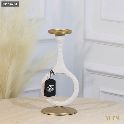 شمعدان شمع حلقات 31سم ابيض WTG-24981B نحاس هندي %ه11