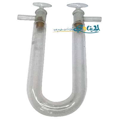 انبوب اختبار شكل حرف U مع سدادات