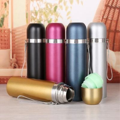 حافظة مياه ساخن بارد ستانلس غطاء لف سادة / رسم 500 مل / ترمس / تيرموس / ثيرموس