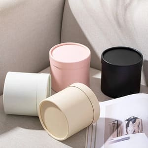 علبة تغليف اسطوانية بغطاء – 12.5×14.5سم – ابيض