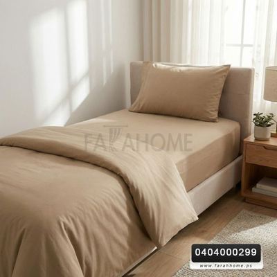 ملف مفرد سادة مايكروفايبر روبنسون قطعتين مقاس 90 × 200 + 25 ووجه مخدة 50 × 70