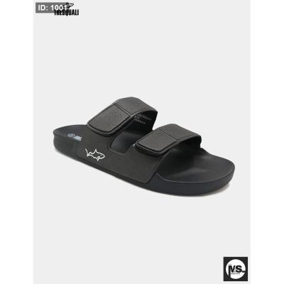 SLIPPER TWO STRIPS- TRS BLACK