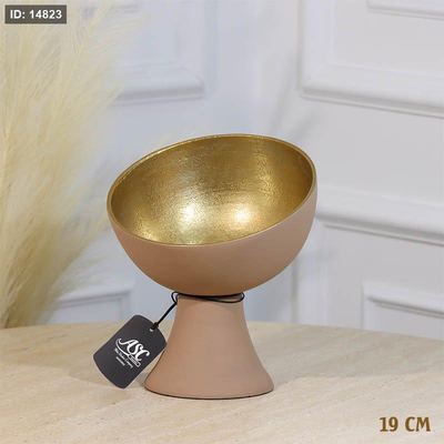 جاط فواكة مدور نصف طابة 19سم موكا BRG-25810B بقاعدة نحاس هندي %ه11