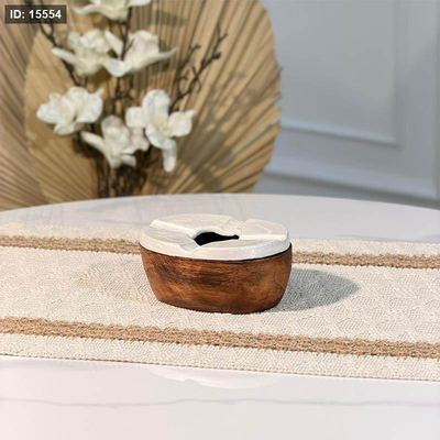 متكة خشب بيضاوي 11سم 89316 غطا مصدف ابيض W هندي %ه15