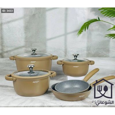 طقم الطناجر MaestroChef الثقيل 5 قطع كامل