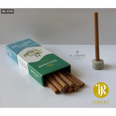 اعواد بخور SHALIMAR عريضة ( زنبق ابيض ) 10 اعواد & قاعدة تثبيت