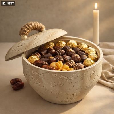 مضيفة جبص مخرم مع غطاء يد حبل ملفوف
