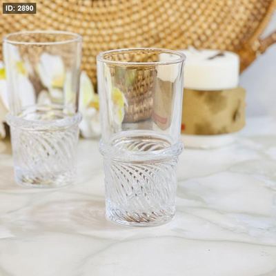 طقم 12كاسة زجاج شفاف