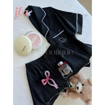 بيجاما DIOR اسود نص كم شورت