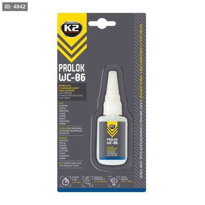 K2 PROLOK WC-06 – غراء سيانو أكريلات سريع الجفاف | 20 غرام