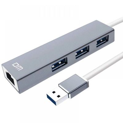 DM CHB012 4 in 1 hub USB3 with LAN port-موزع usb 3