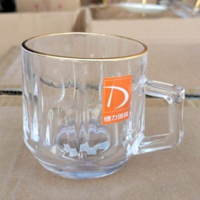 طقم كاسات شاي / نسكافيه ماغ ٦ قطع دمعة قاعدة حيف ذهبي مدور DELI