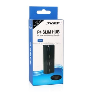 DOBE TP4-821 4 Port USB 2.0 and 3.0 Hub for Sony PS4 Slim Game Console (Black)