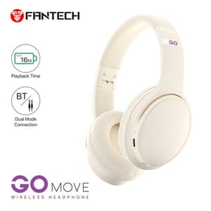 🎧 Fantech WH03 Beige Edition Wireless Gaming Headphone Palestine