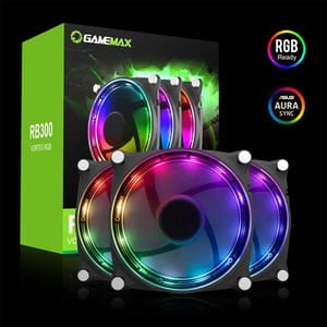 GameMax Game Empire RB300 12CM ARGB Fan Sets Silent Cooling 1 Pack x 3