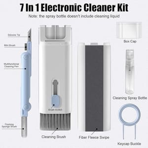 Jasminum 7-in-1 Cleaning Kit, 7-in-1 Cleaning Kit, 7-in-1 Keyboard Cleaner, Blue Cleaning Tool Set, Multifunctional Clea