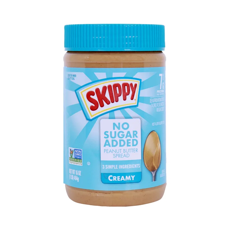 زبدة فول سوداني كريمي بدون سكر 454 غم Skippy